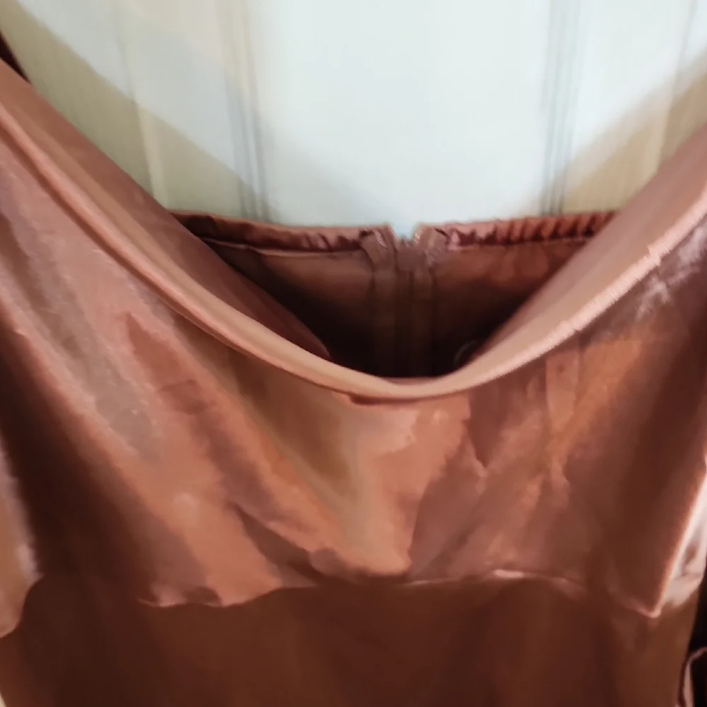 Cider Satin Slip Dress in Rose Gold - Picture 5 of 16